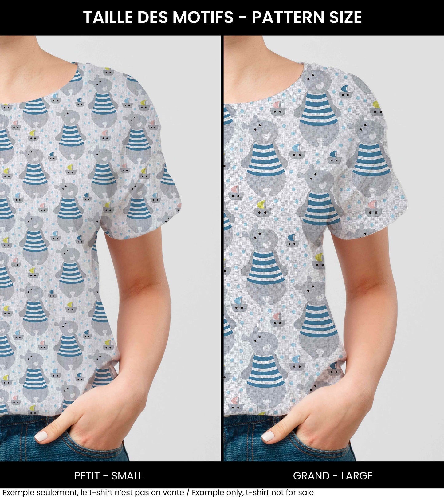 Fabrics | Hippopotamuses with textured background