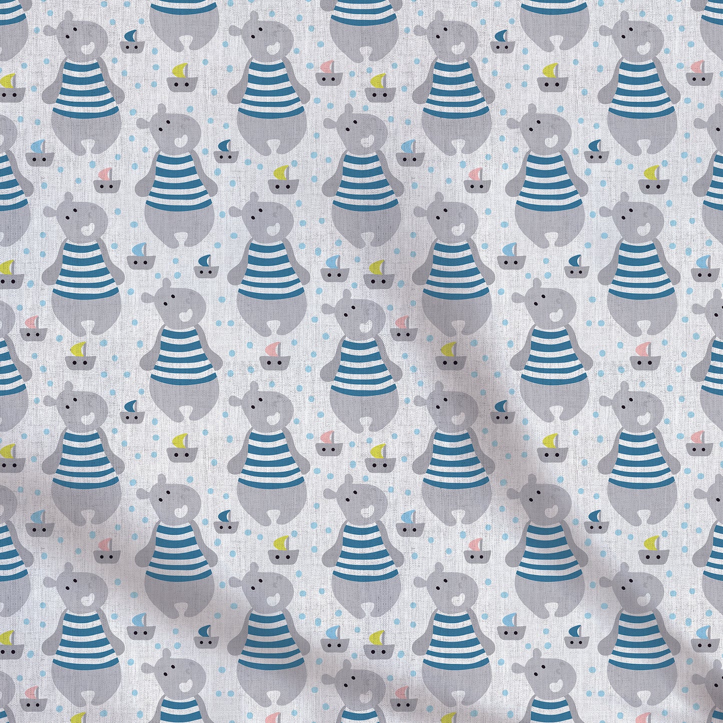 Fabrics | Hippopotamuses with textured background