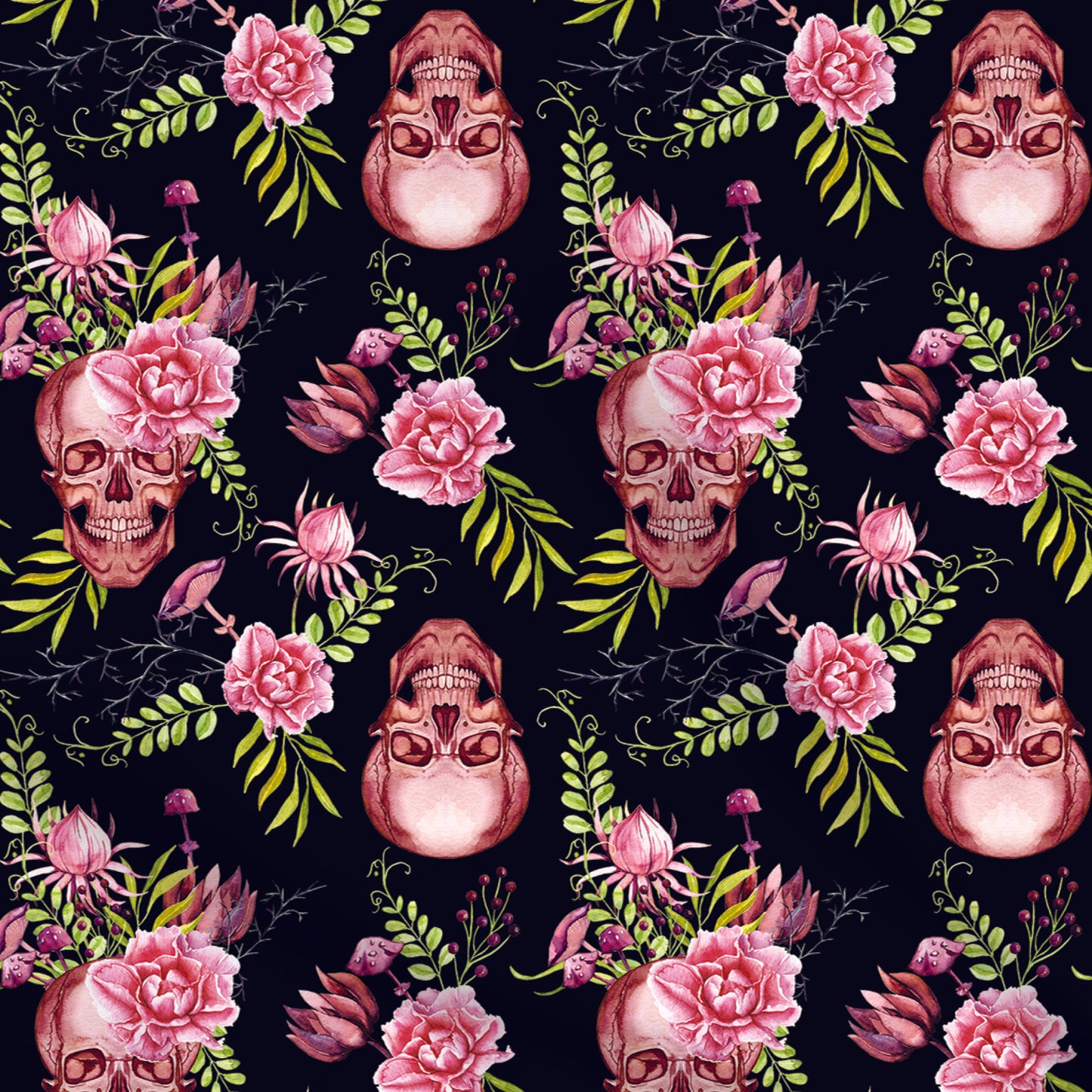 Fabrics | Skulls and Flowers
