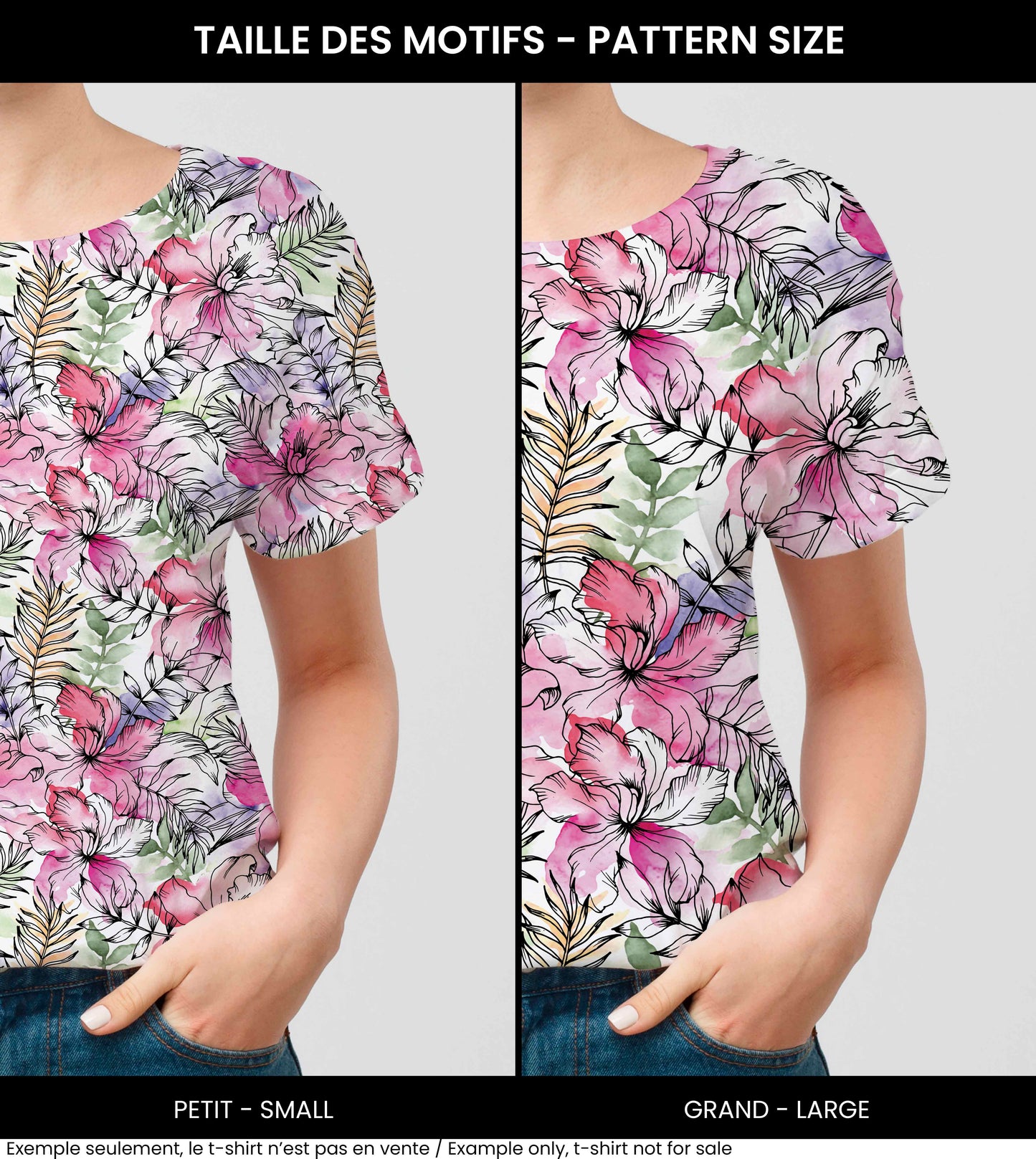 Fabrics | Large watercolor flowers