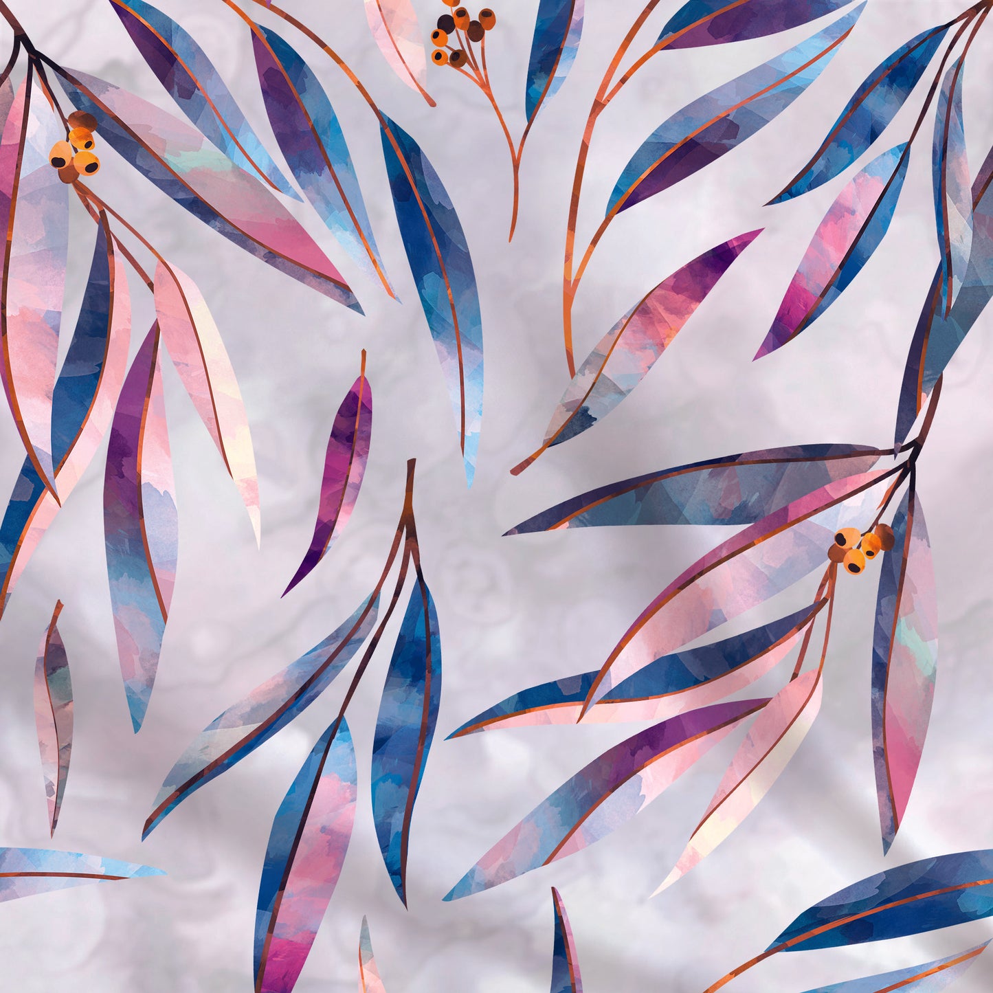 Tissus | Branches Eucalyptus - Gris pâle