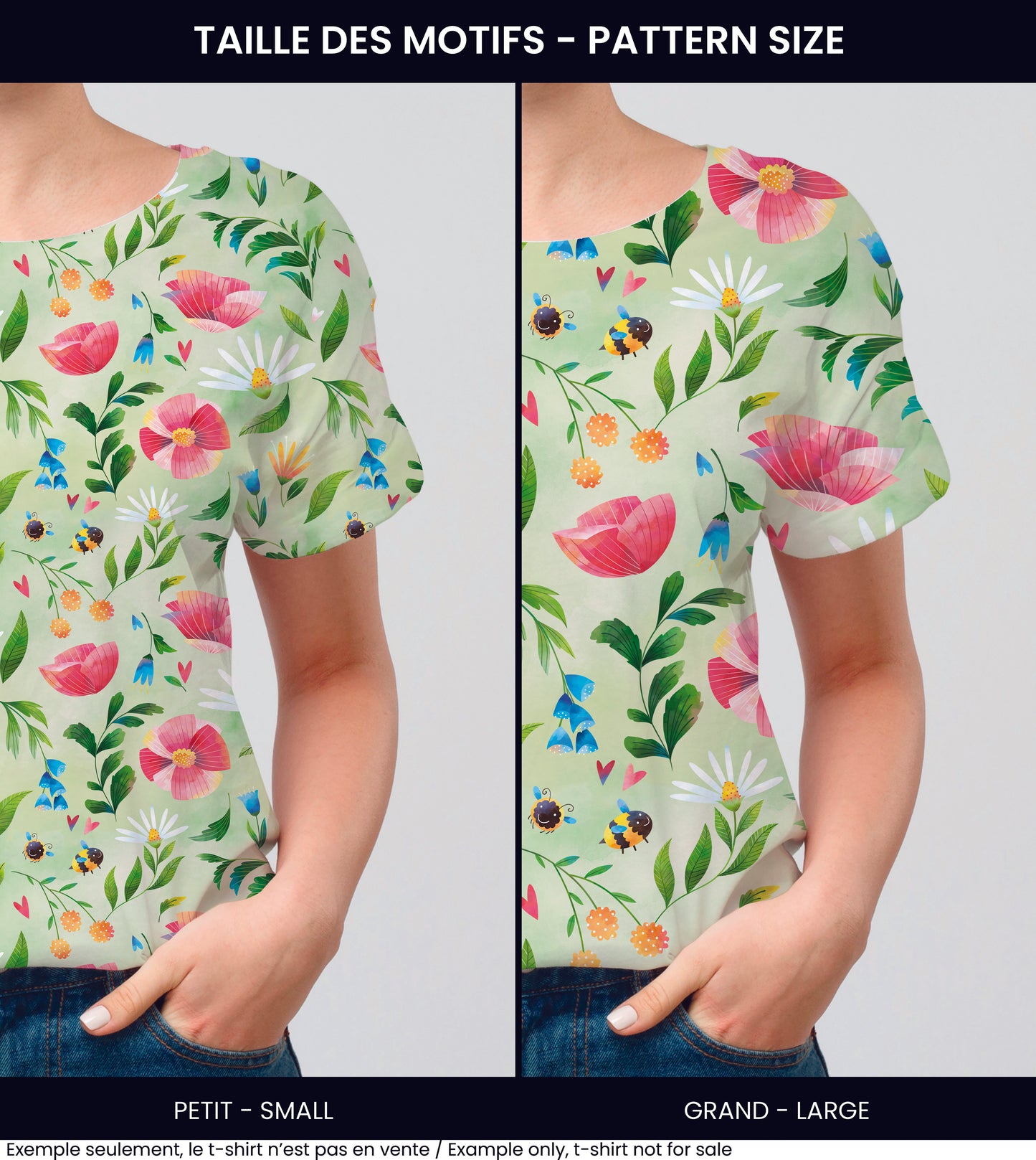 Fabrics | Flowers & Bees - Pale Green