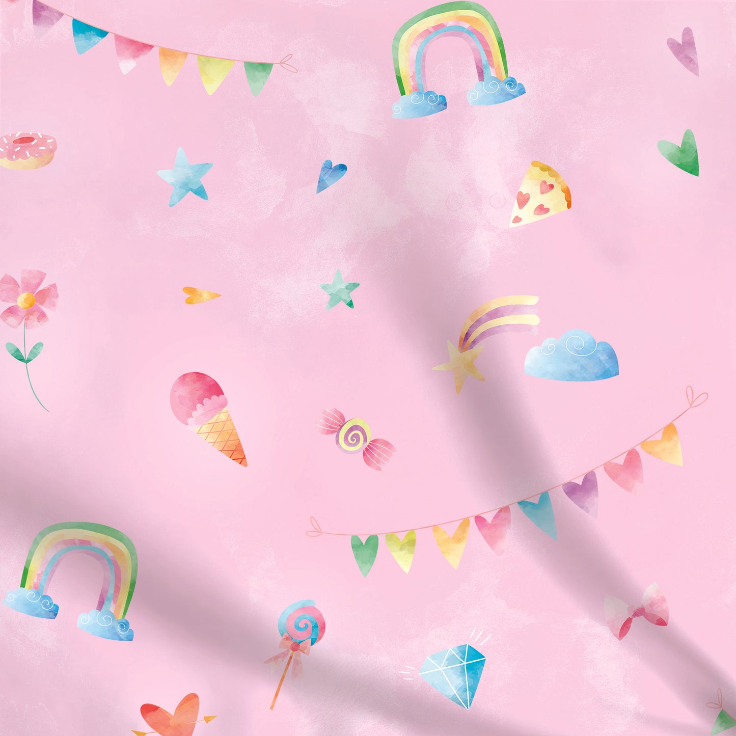 Tissus | Arc-en-ciel rose