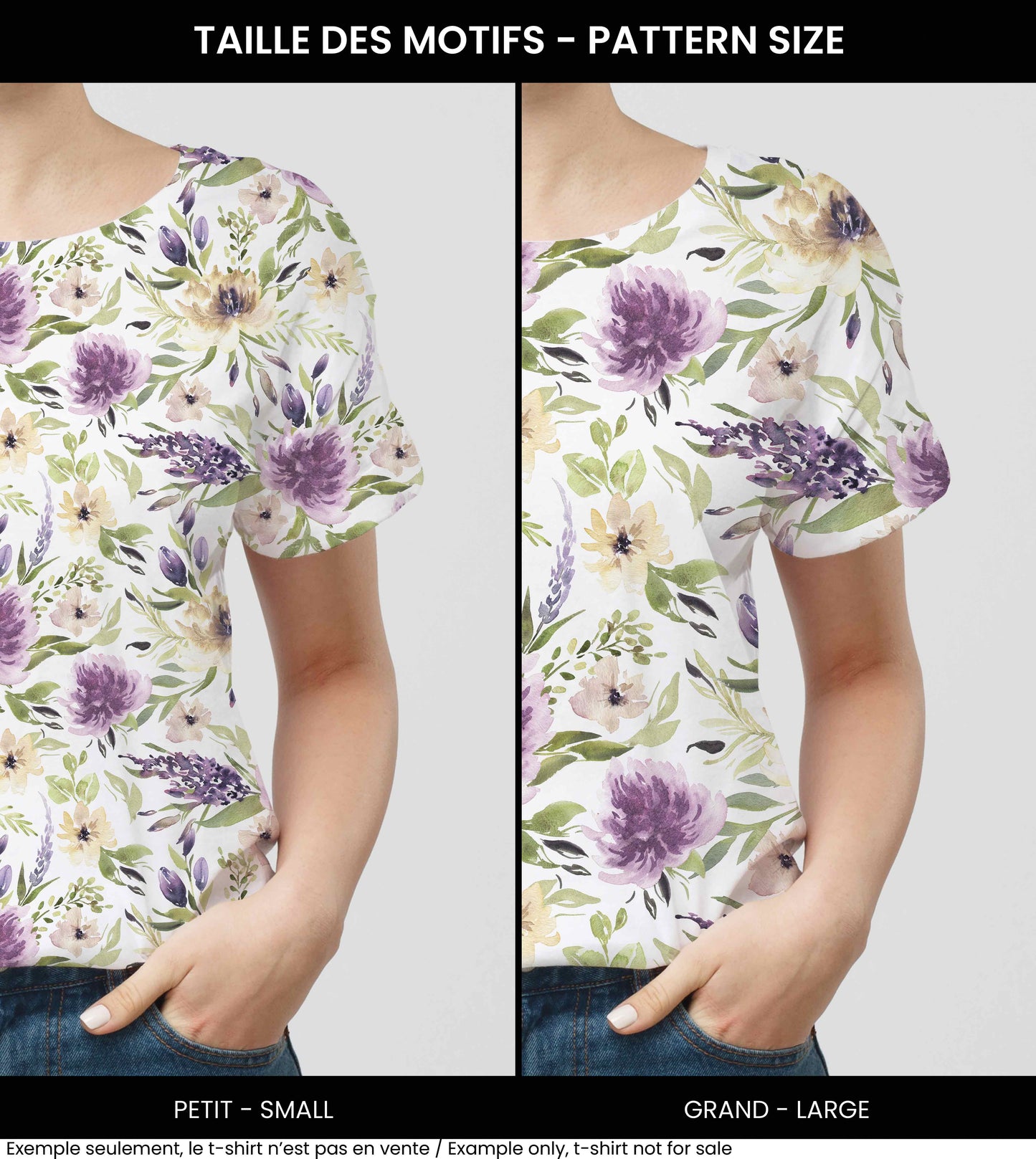 Fabrics | Purple and yellow watercolor flowers