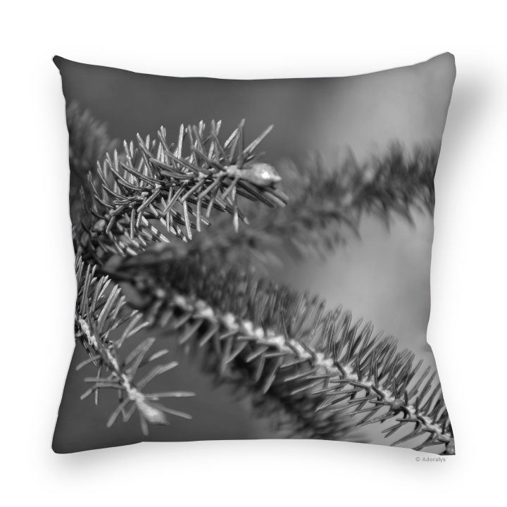 Cushion cover | Fir needles - Black and white