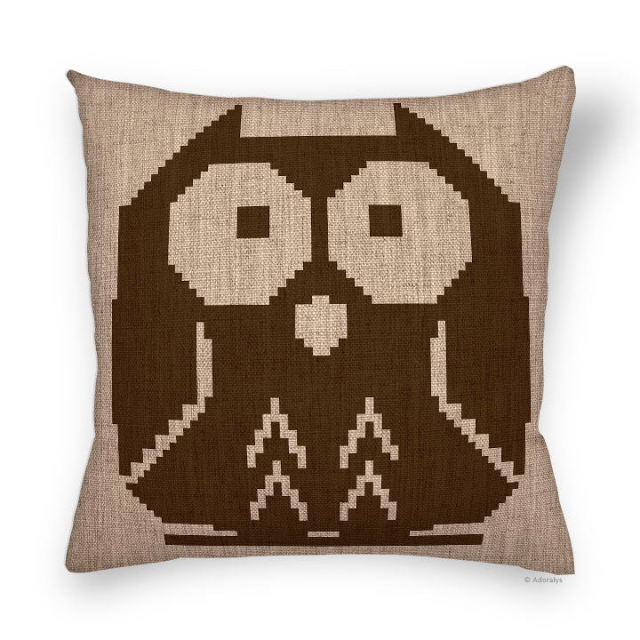 Cushion Cover | Quilted Owl - Brown