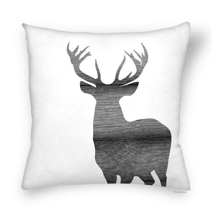 Cushion Cover | Deer Silhouette 1 - Black and White