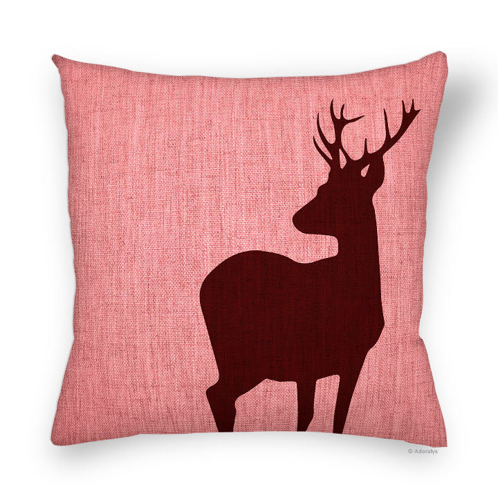Cushion Cover | Deer Silhouette 2 - Red