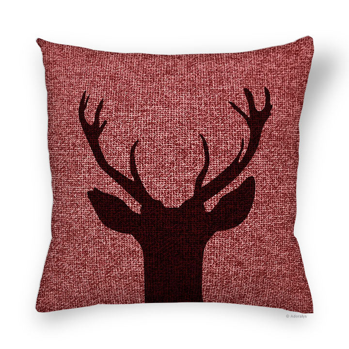 Cushion Cover | Deer Silhouette 3 - Red