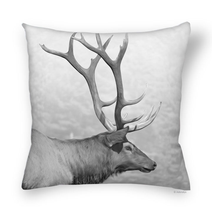Cushion cover | Caribou in profile - Black and white
