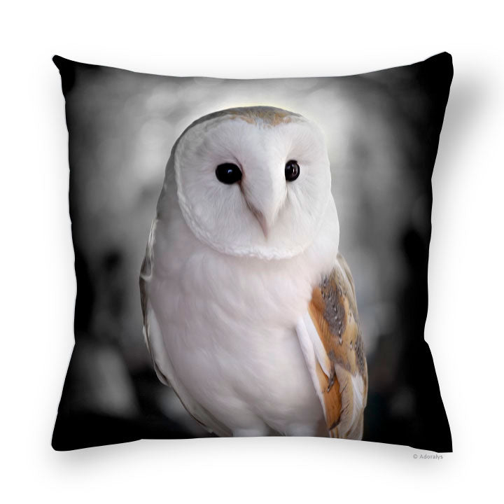 Housse de coussin | Chouette blanche perchée 2 - Couleurs