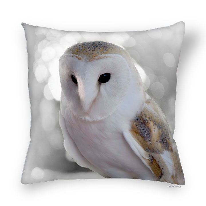 Housse de coussin | Chouette blanche perchée - Couleurs