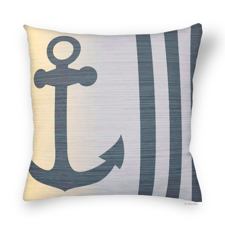 Cushion cover | Anchor - Yellow and gray