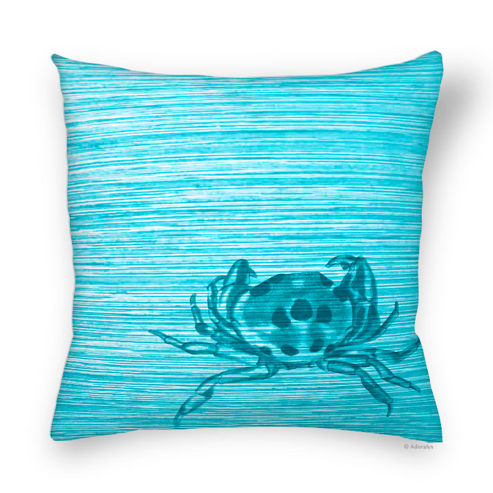 Cushion cover | Sea crab - Turquoise