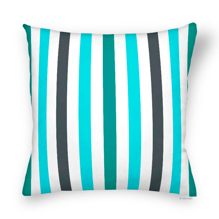 Housse de coussin | Lignes verticales - turquoise