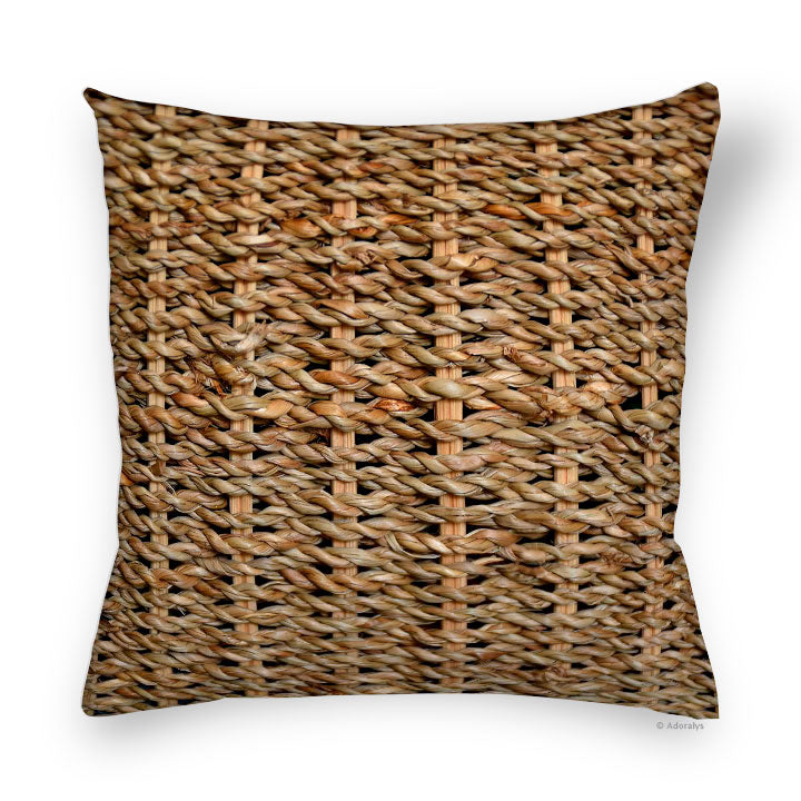 Cushion cover | Woven wicker basket - brown