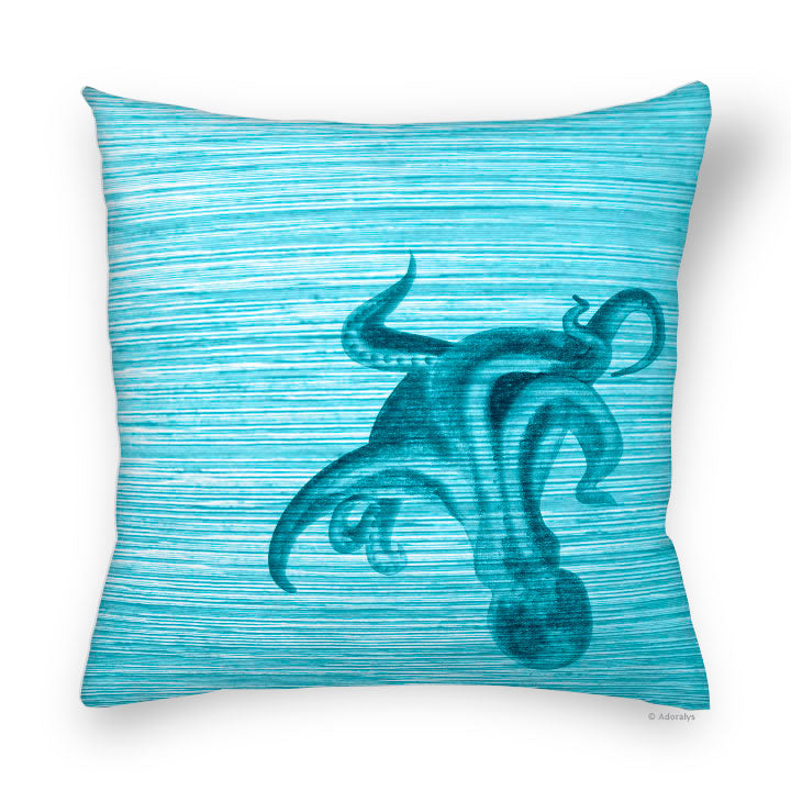 Cushion cover | Octopus - turquoise