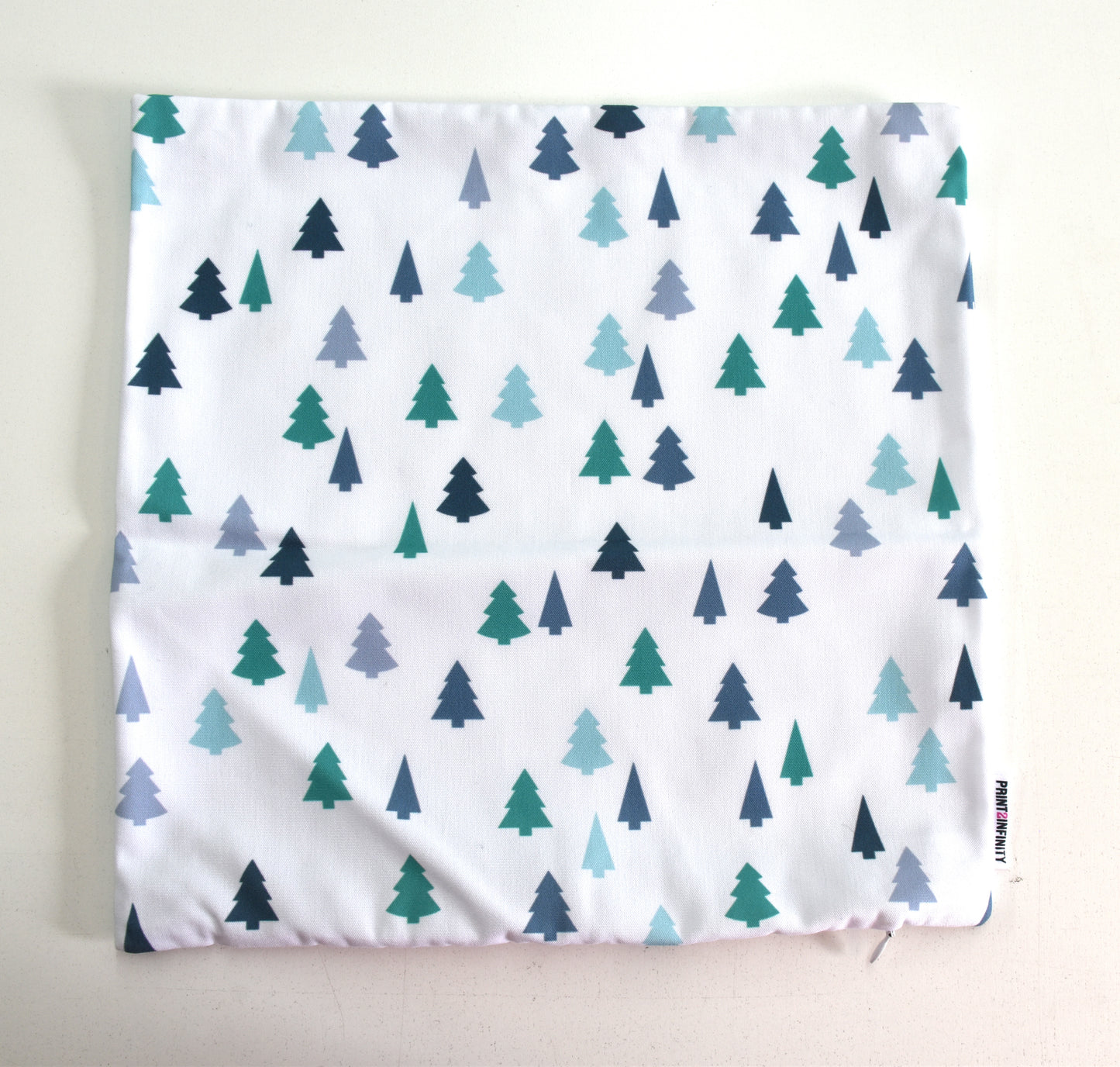 Housse de coussin 14x14 - Canevas | Petits sapins - Verte