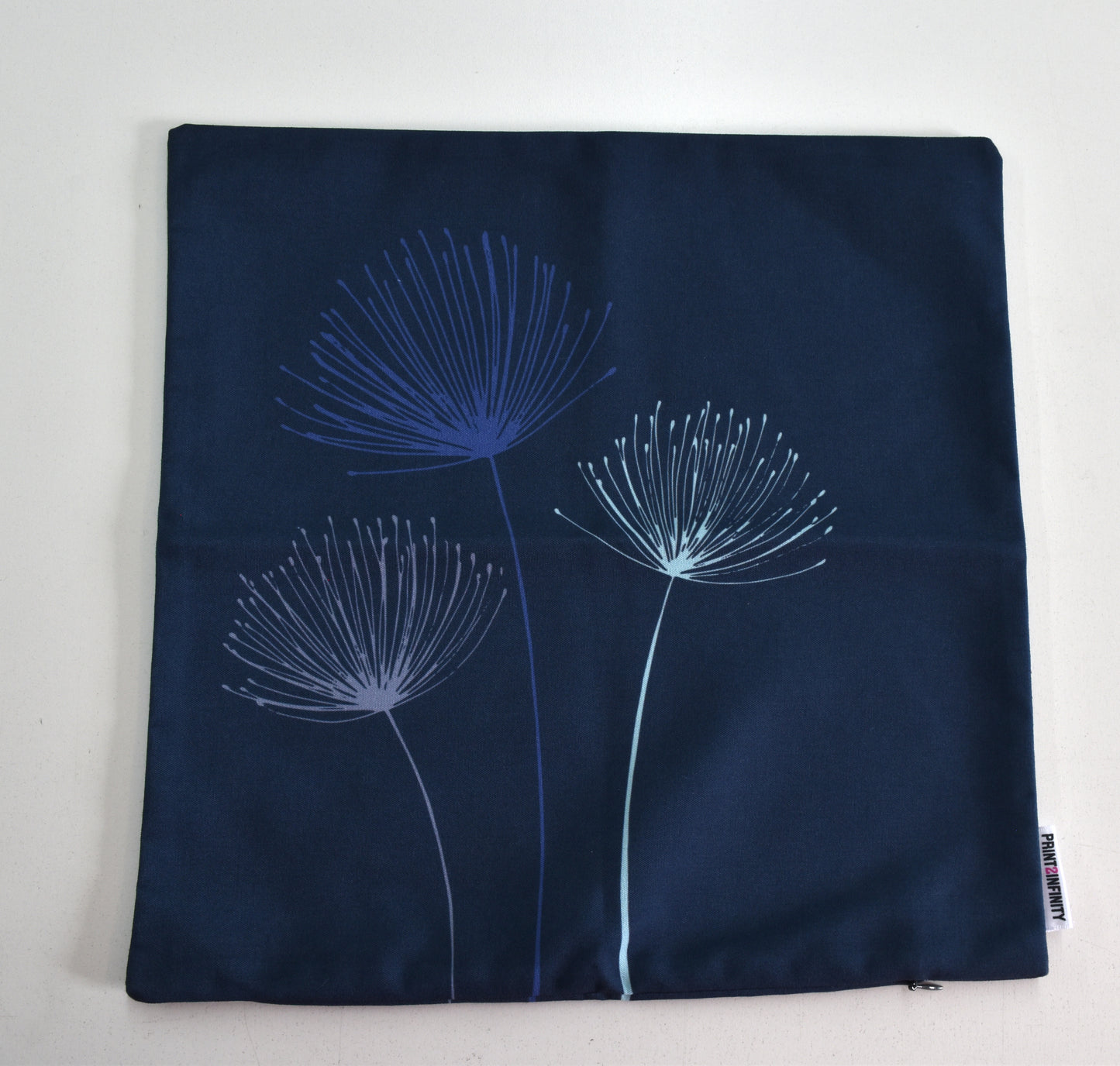 Housse de coussin 14x14 - Canevas | Trio fleural - Bleue