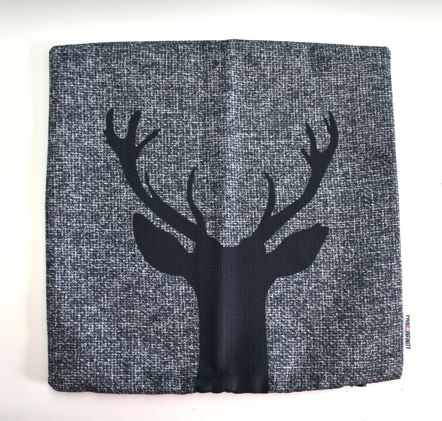 Cushion Cover 14x14 - Polycube | Deer Silhouette 3 - Grey