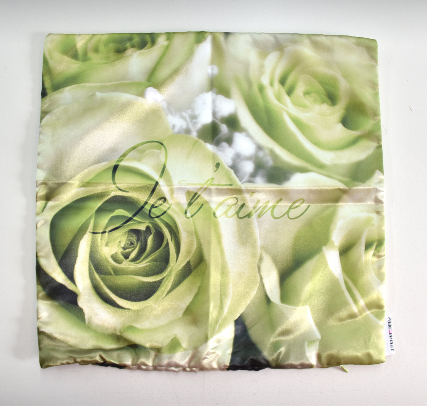 Cushion cover 14x14 - Satin | Pink - Green