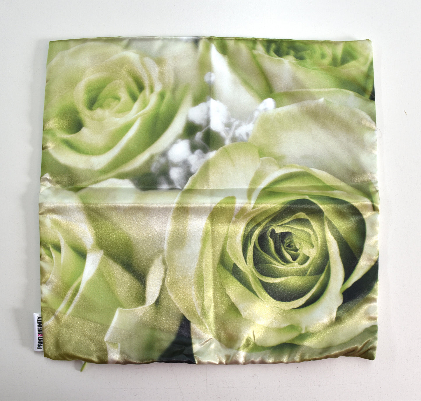 Cushion cover 14x14 - Satin | Pink - Green