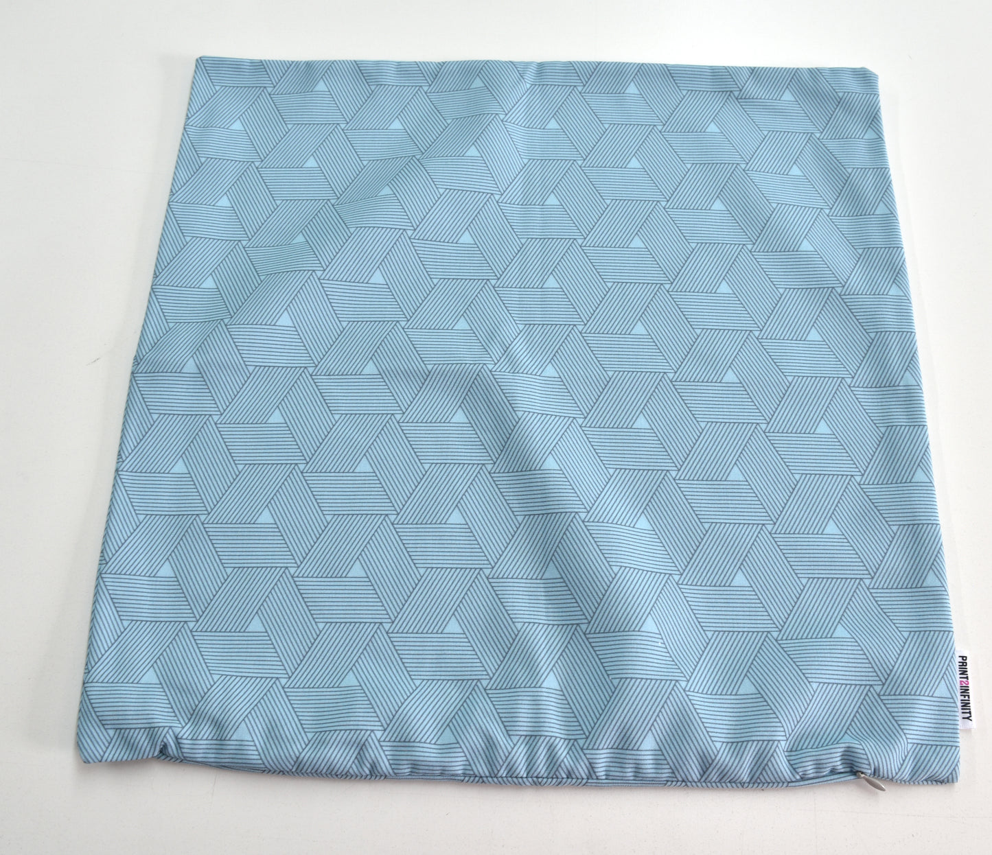 Cushion Cover 18x18 - Canvas | Triangular Lines - Blue