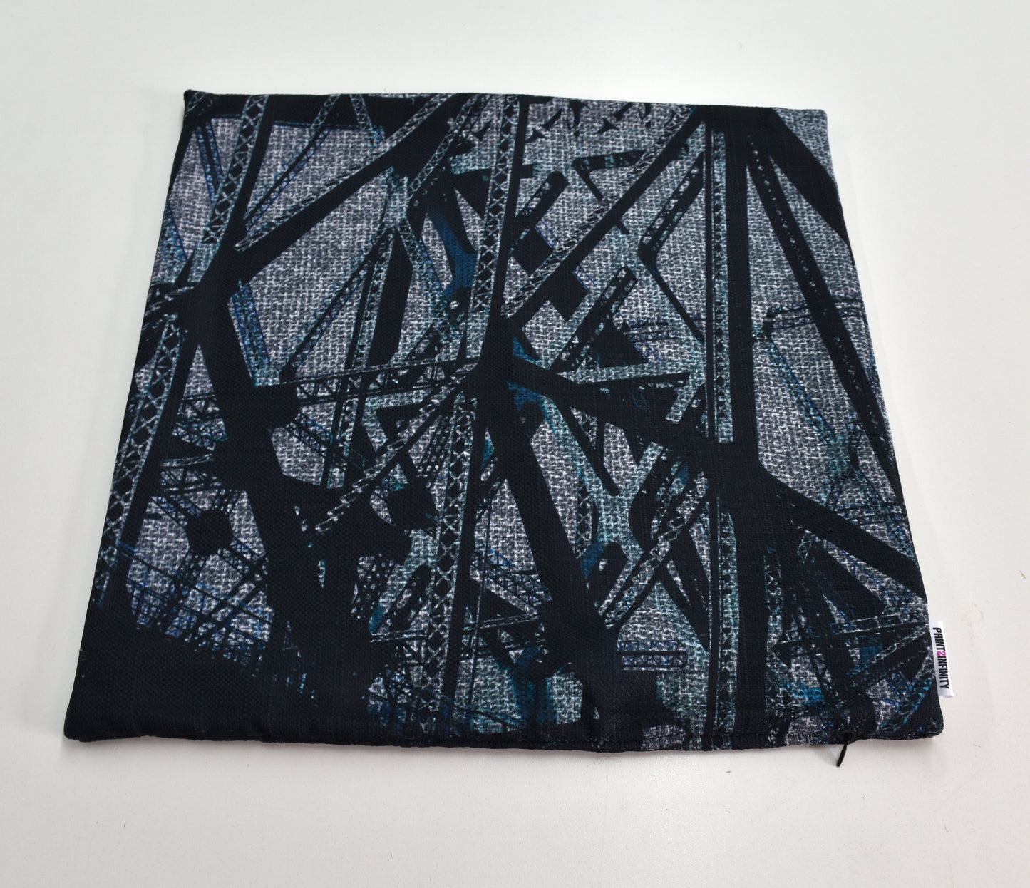 Cushion Cover 18x18 - Polycube | Bridge Structure - Textured Grey