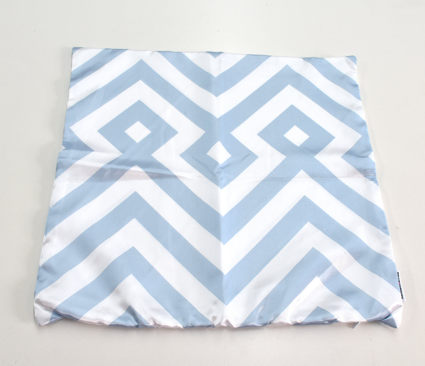 Cushion Cover 18x18 - Satin | Square Chevron - Blue