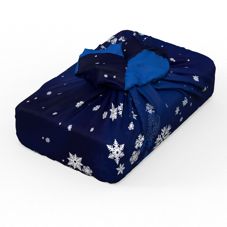 Emballage cadeau réutilisable | Flocons de Noël