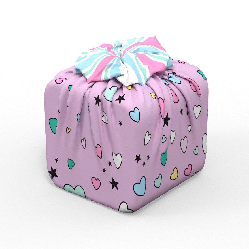 Emballage cadeau réutilisable | Petits coeurs