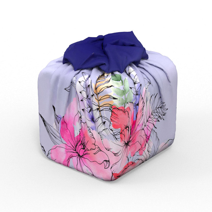 Emballage cadeau réutilisable | Fleurs roses