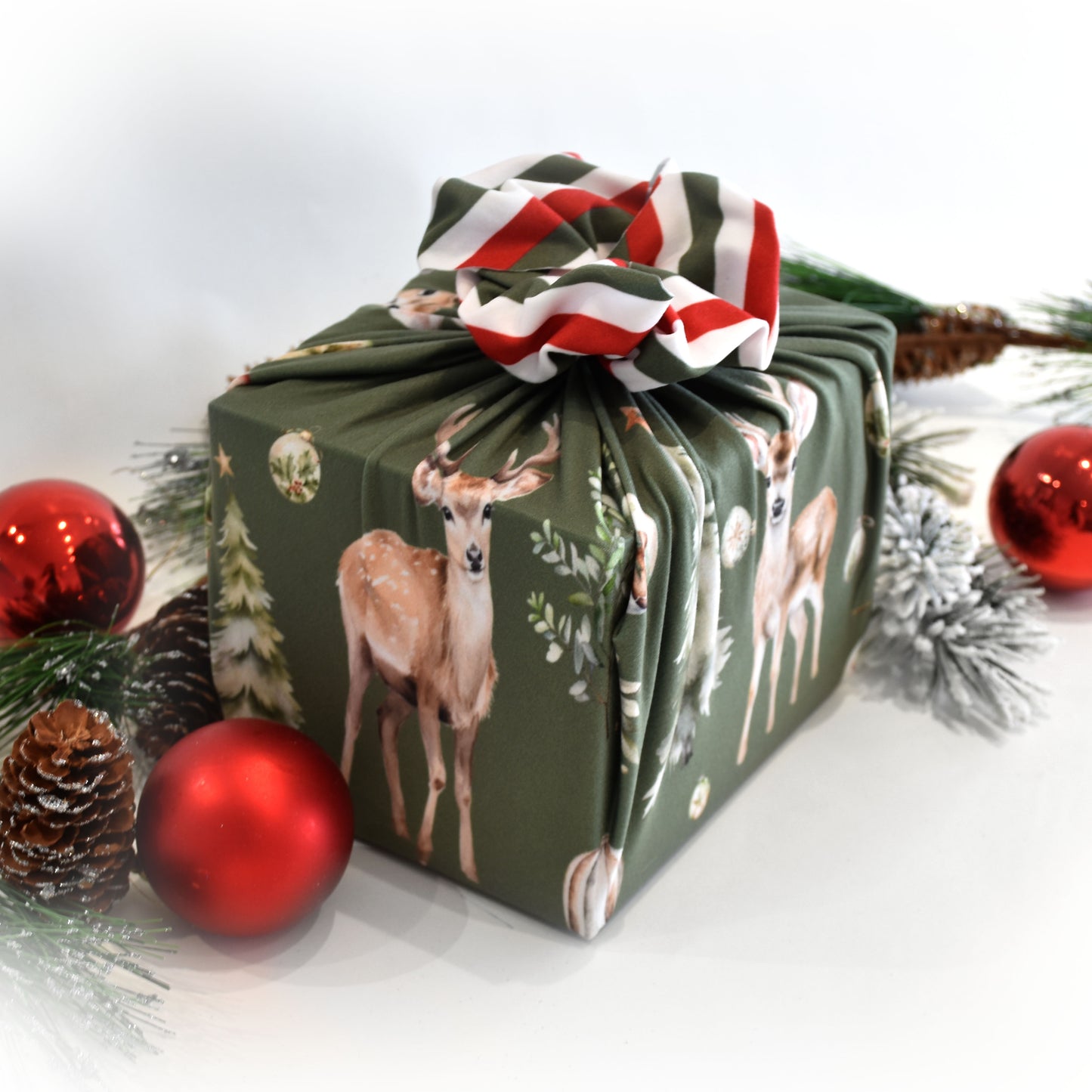 Emballage cadeau réutilisable | Cerfs de Noël