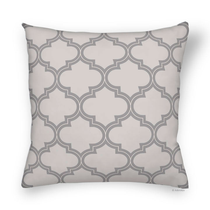 Housse de coussin | Motif marocain - Beige et grise