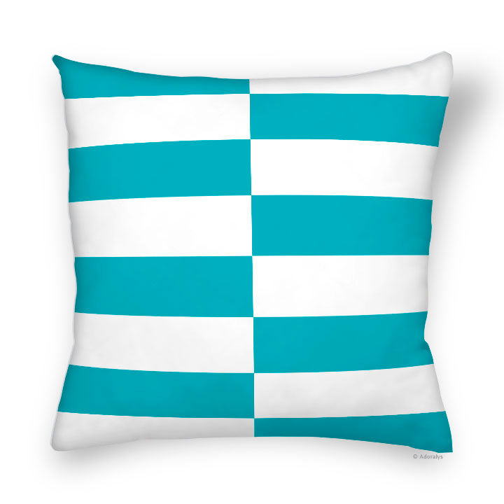 Cushion Cover | Rectangular Grid - White and Blue