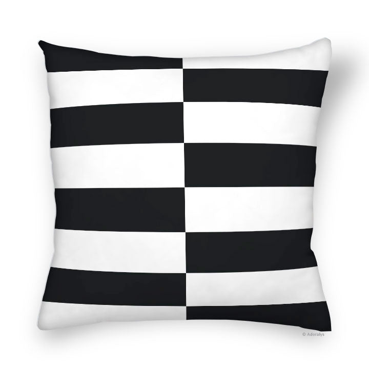 Cushion Cover | Rectangular Grid - Black and White