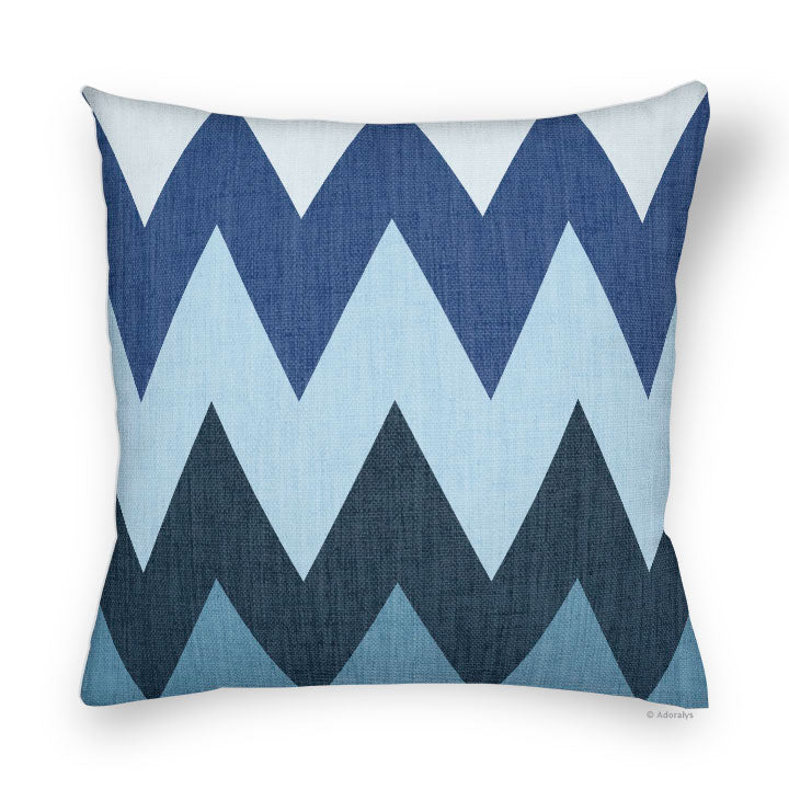 Cushion cover | Large chevrons - Blue