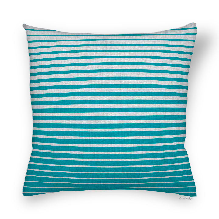 Housse de coussin | Lignes dégradées - Grise et turquoise