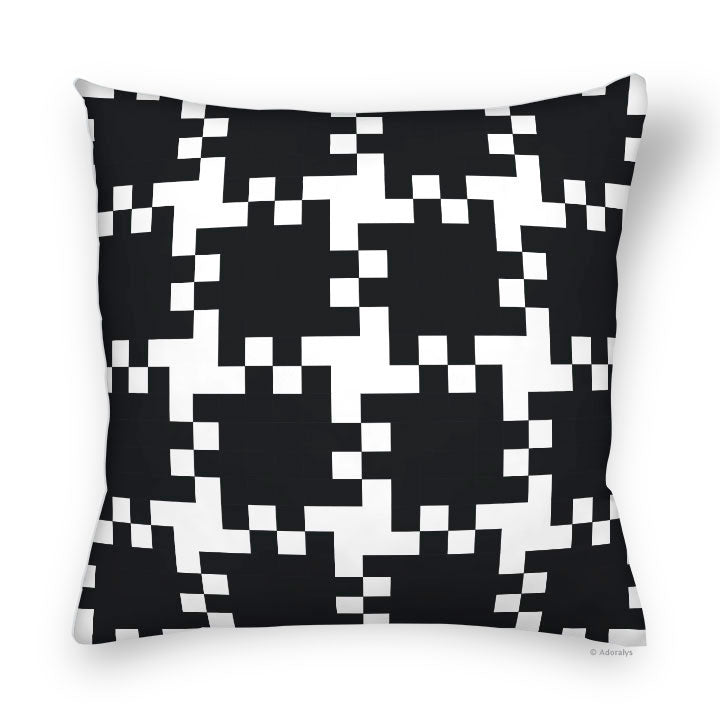 Cushion Cover | Woven Pixel - Black and White
