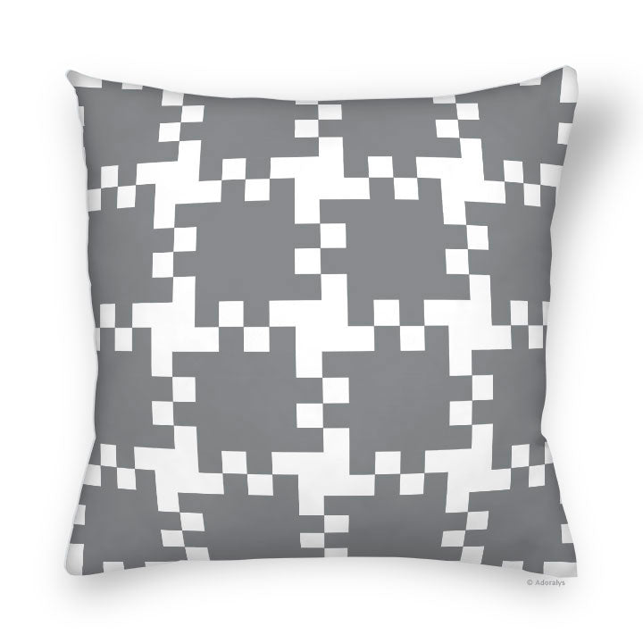 Cushion cover | Woven pixel - Grey