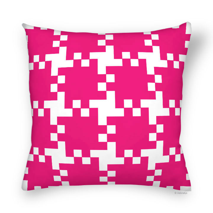 Cushion cover | Woven pixel - Pink