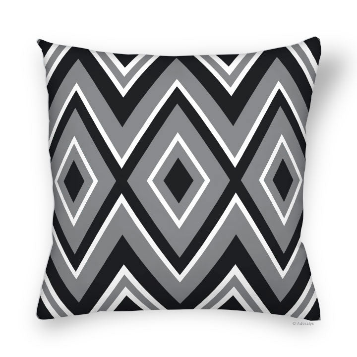 Cushion Cover | Triple Diamond - Black and White