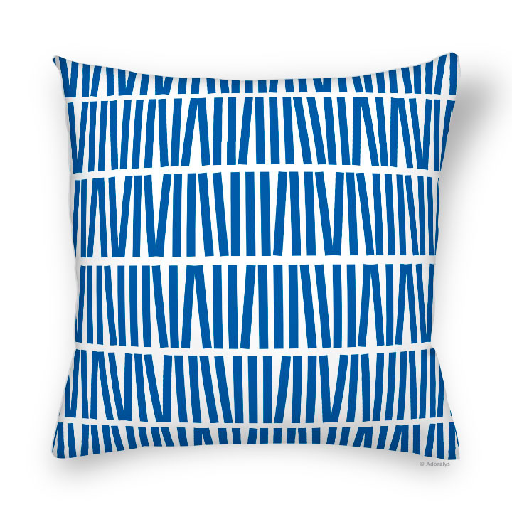 Cushion cover | Sticks - Blue and white
