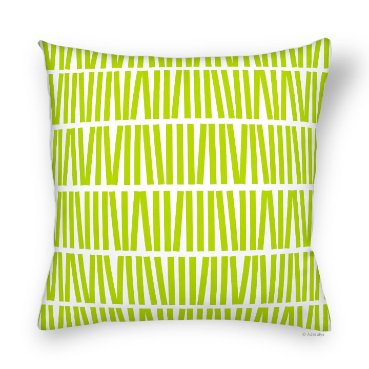 Cushion cover | Sticks - Green and white