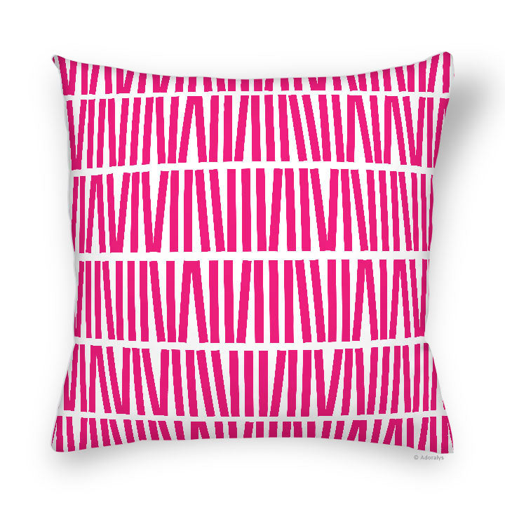 Cushion cover | Sticks - Pink and white