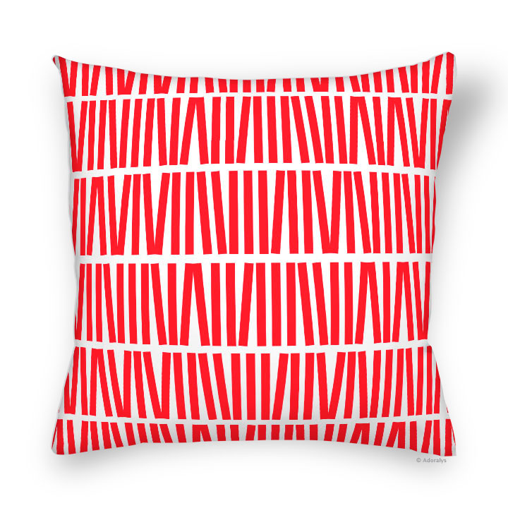 Cushion cover | Sticks - Red and white