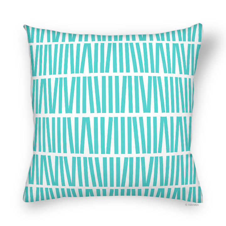 Cushion Cover | Sticks - Turquoise and Turquoise