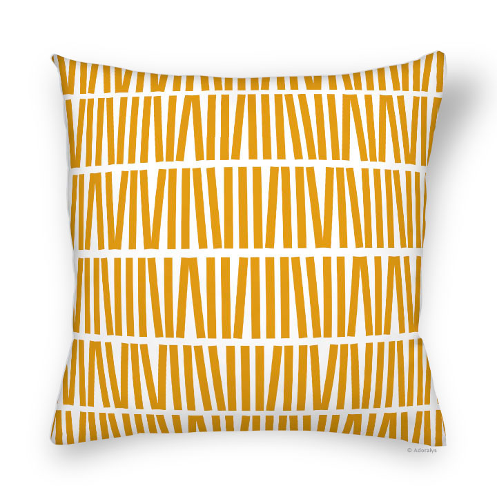 Cushion cover | Sticks - Yellow and white