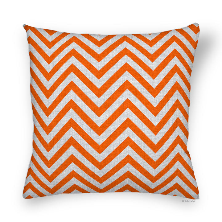 Cushion Cover | Thin Chevron - Grey and Orange