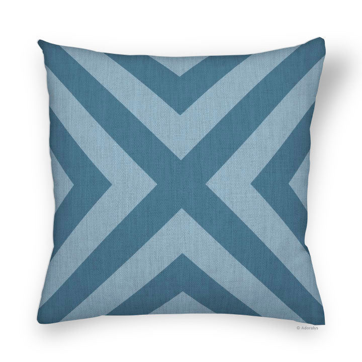 Cushion Cover | Thin Chevrons - Blue